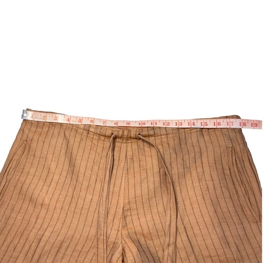 Striped Drawstring Cropped Pants - Brown - Picture 5 of 10